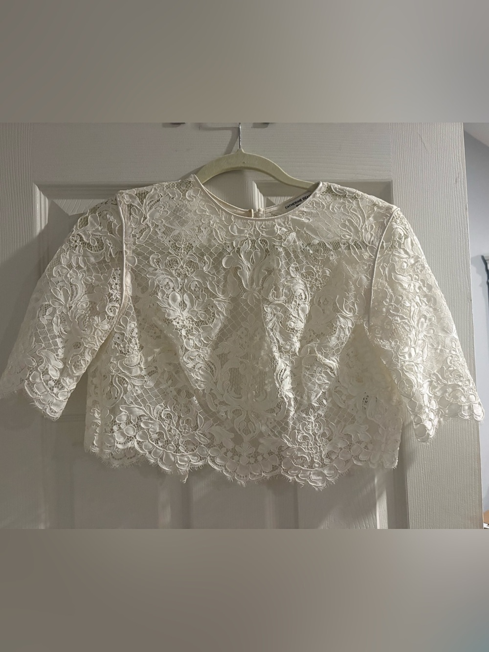 Catherine Deane Ivory Lace Crop Top